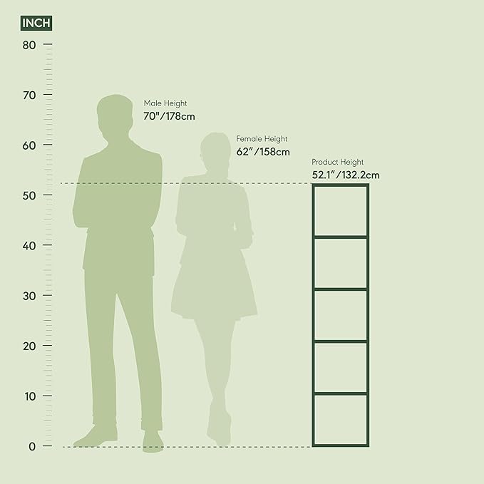 Furinno PASIR Book Shelf, 5-Tier Modern Bookshelf, Open Shelves Bookcase 9 x 12 x 52, for Living Room, Bedroom, Home Office, Pink/White