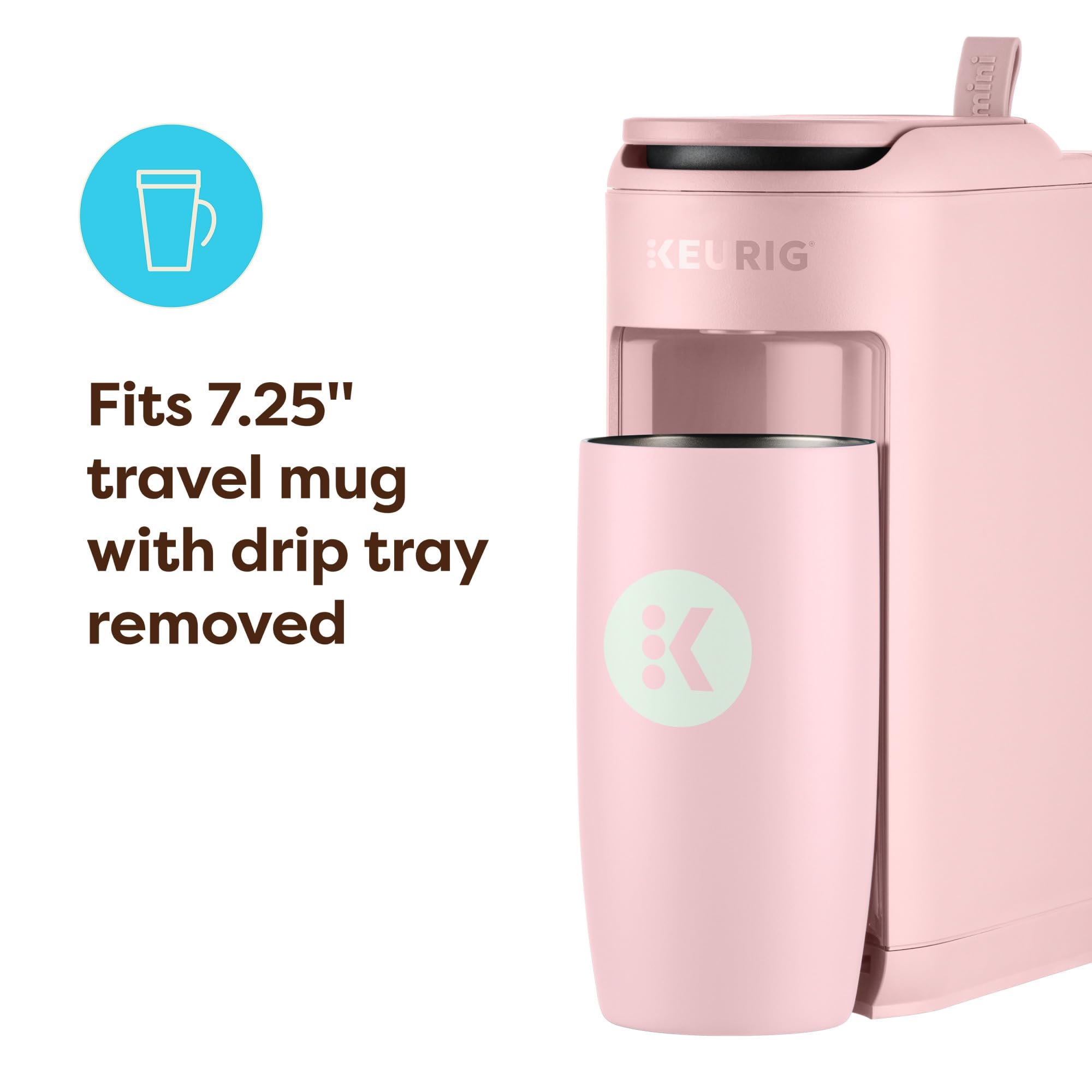 Keurig K-Mini Mate Single Serve K-Cup Pod Coffee Maker, Brews Up to 12 oz Cup, Compact Portable Coffee Machine for Small Spaces, Great for Dorms & Offices, Pink Sands Dormly