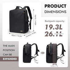 Stylish Laptop Backpack for Women Airline Approved Perfect for Work College and Travel Multi-Functional Casual Daypack Fits 17.3 Inch Notebook (Black)