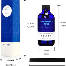 Reed Diffuser Set, Sandalwood Rose Scented Oil Diffuser with Sticks, Home Fragrance Reed Diffusers for Bathroom Shelf Decor & Air Fresheners