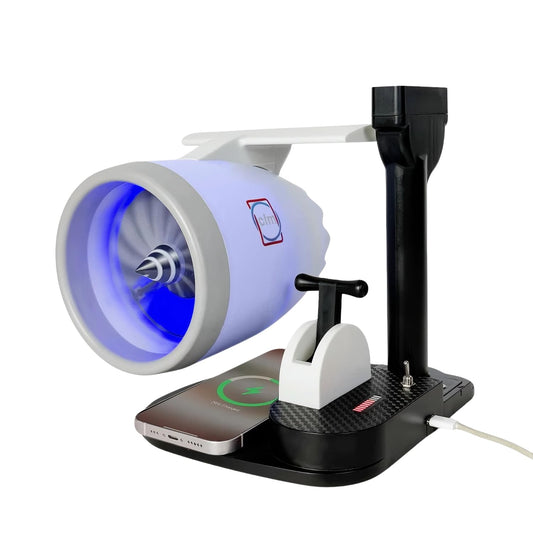 New Desktop Jet Engine Model with Humidifier and Colorful Lights – Creative Aviation-Inspired Tech Decor Gift (Red)