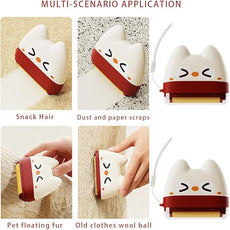 Pet Hair Removal Roller, Dual Purpose Adhesive Washing Device, Red and White