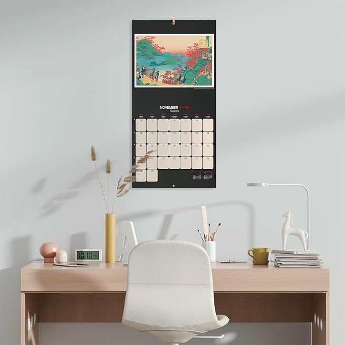 Japanese Art Hokusai Wall Calendar 2026 12" x 12" FSC® Plastic Free - Starts Week On Sunday | Family Planner Calendar 2026 | Japan Calendar 2026 | Japanese Gifts