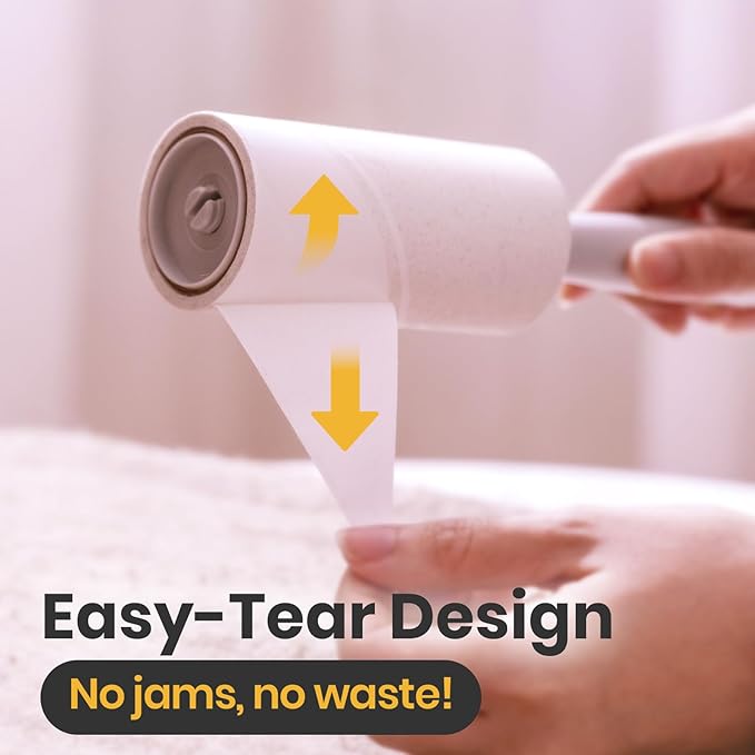 Lint Roller 600 Sheets (2 Rollers + 4 Refills) - Lint Rollers for Pet Hair Extra Sticky, DELOMO Mega Value Pet Hair Removal Tool for Clothes/Couch/Furniture/Car - Ideal Home Gift for Pet Owners