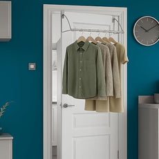 HOLDN’ STORAGE Over The Door Hanger - Door Rack Hangers for Clothes - Space Saving Designed for Bedroom & Bathroom - Ideal for Clothes & Towels - Drying Rack, Gray