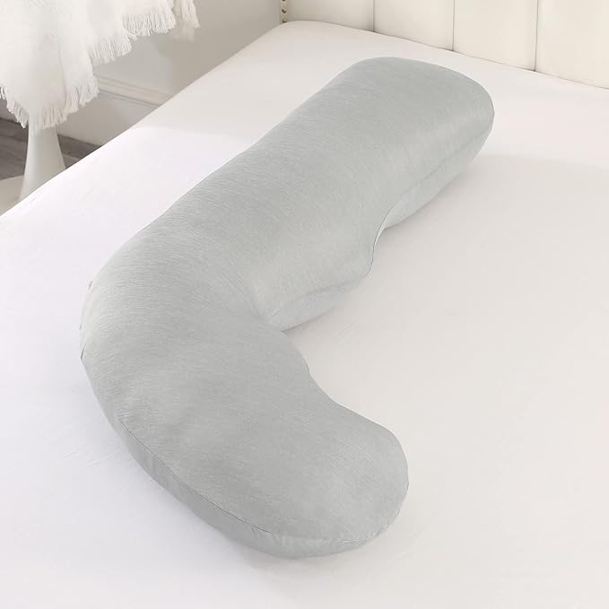 BATTOP Pregnancy Pillows for Sleeping,Maternity Pillow with Cooling Cover,Support for Belly,HIPS, Legs,Pregnancy Must Haves,Side Sleeper Body Pillow