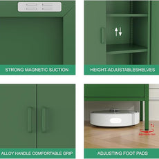 Green Metal Cabinet，Bathroom Floor Storage Cabinet,40