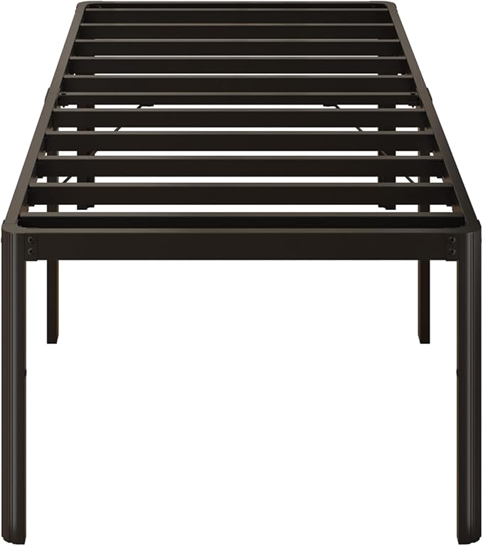 22 Inch High Twin XL Bed Frames with Rounded Corner Legs, Heavy Duty XL Twin Metal Platform Bed Frame No Box Spring Needed, Easy Assembly, Noise Free, Black
