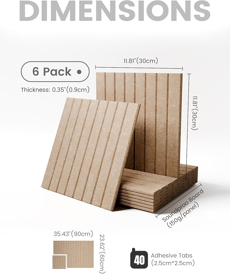 Large Felt Bulletin Board 36"x24" Cork Board Alternative - 6 Pack with 40 Safe Removable Adhesive Tabs, Cork Boards for Walls for Home Office Classroom Pin Board-Taupe