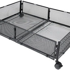 Foldable Stainless Steel Under Bed Storage Organizer with Wheels Large Capacity Holder for Clothes Shoes Blankets Multi-purpose Use Under Bed Sofa Space-saving Storage Rack