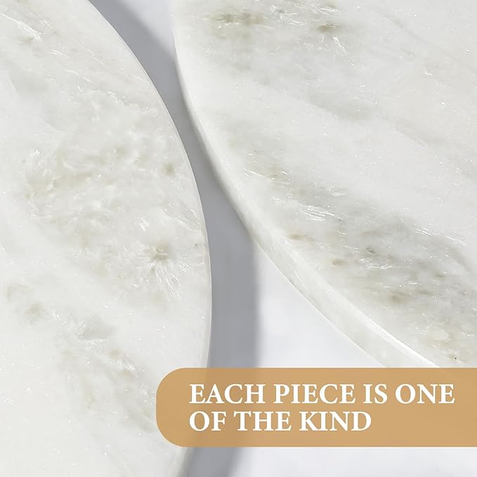 Koville 2 Pcs White Marble Corner Shower Shelves for Bathroom, 10'' Polished Marble Corner Shelves, Wall Mounted Stone Corner Shower Caddy, No Drilling Adhesive Shower Shelf - Namib Fantasy