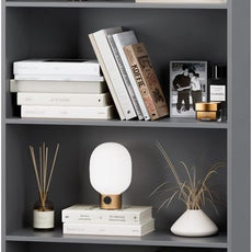 FOTOSOK 6-Tier Open Bookcase and Bookshelf, Freestanding Display Storage Shelves Tall Bookcase for Bedroom, Living Room and Office, Dark Gray