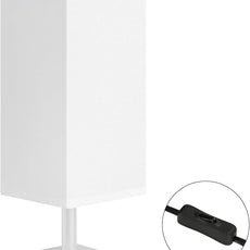aooshine White Small Table Lamp - Bedside Lamp for Bedroom, Minimalist Nightstand Lamp with Square Fabric Shade, Desk Lamp for Kids Room Dorm