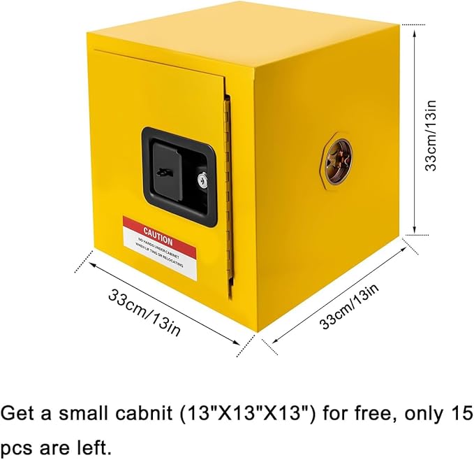 koxuyim Industry Safety Fireproof Cabinet 43" x 18.1" x 65.2" Explosion Proof Double Wall Construction Cold-Rolled Steel 45 Gal Flammable Safety Cabinet, ROHS & CE Certified for Industrial