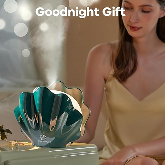 Essential Oil Diffuser 260ML, Shell Aroma Diffuser with Remote Control Humidifier with 7 Colors LED Night Light for Bedroom Home Relaxation (Black)