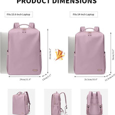 Stylish Laptop Backpack for Women Airline Approved Perfect for Work College and Travel Multi-Functional Casual Daypack Fits 14 Inch Notebook (Pinkish Purple)