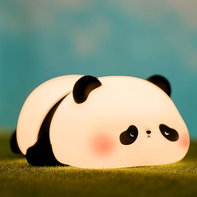 Panda Cute Night Light, LED Panda Lamp, Dimmable Novelty Animal Light, Food Grade Silicone Squishy Nightlight, Light Up Desk Decor for Bedroom College Dorm, Boys Girls Cute Pandas Gifts