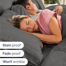 Extra Deep Pocket Twin XL Sheets - 3 Piece Breathable & Cooling Bed Sheets - Hotel Luxury Bed Sheet Set - Soft, Wrinkle Free & Comfy - Easily Fits Extra Deep Mattresses - Deep Pocket Charcoal Sheets