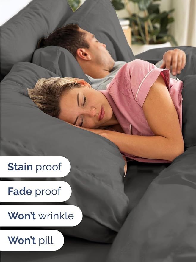 Extra Deep Pocket Twin XL Sheets - 3 Piece Breathable & Cooling Bed Sheets - Hotel Luxury Bed Sheet Set - Soft, Wrinkle Free & Comfy - Easily Fits Extra Deep Mattresses - Deep Pocket Charcoal Sheets