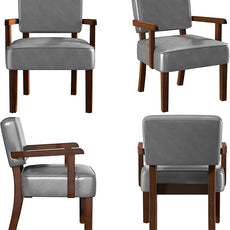 PU Leather Accent Chair, Oversized Living Room Chairs with Soft Seat and Armrests, Armchair for Bedroom, Dinning, Reading, Waiting Rooms