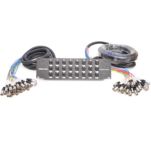 Seismic Audio - SARMSS-24x1530 - 24 Channel XLR TRS Combo Splitter Snake Cable - 15' and 30' XLR trunks