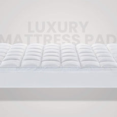 SLEEP ZONE Queen Size Cotton Mattress Pad, Machine Washable Mattress Protector Cover, Soft Cotton Top Cooling Mattress Topper Fits 8-21 inch Deep Pocket, Queen