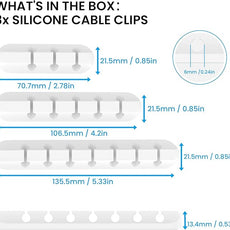 AhaStyle Cable Clips, 3 Pack Cord Holders Cable Organizer Self Adhesive Cord Keeper for Desktop Organizing USB Cable/Nightstand Power Cord/Mouse Cable/Wire PC/Cord Clips for Home Office and Car