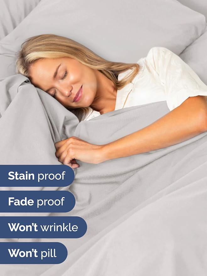 Extra Deep Pocket King Sheets - 4 Piece Breathable & Cooling Bed Sheets - Hotel Luxury Bed Sheet Set - Soft, Wrinkle Free & Comfy - Easily Fits Extra Deep Mattresses - Deep Pocket French Grey Sheets