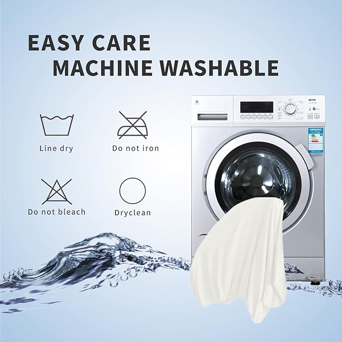 Easy-Going Stretch Bed Headboard Slipcover, Small Square Jacquard Furniture Cover, Dustproof Protector Cover for Bedroom Decor (Twin, Cream)