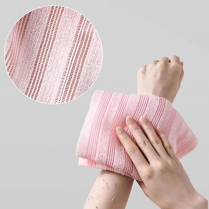 Blissal Exfoliating Shower Towel 47", Premium Scrub Wash Cloth for Body Face, Blissal Shower Towel for Smooth Skin, 2-in-1 Exfoliating Washcloth-Body Scrubber with 2 Sides for All Skin Types (Black)
