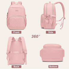 Laptop Backpack for Women Bookbag: 15.6 inch Work School Backpacks with Pouch Pocket for Large Capacity Cup & USB Charger College Book Bag Travel Business Nurse Teacher Bookbags Anti-theft Back Pack