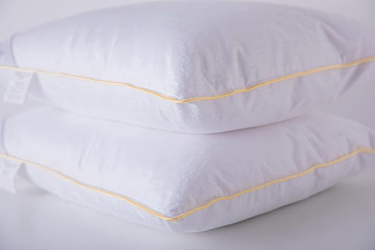 Goose Down Feather Soft Pillows Queen Size One Pillow 100% Cotton Supportive Cool Bed Pillows for Back Side Stomach Sleepers