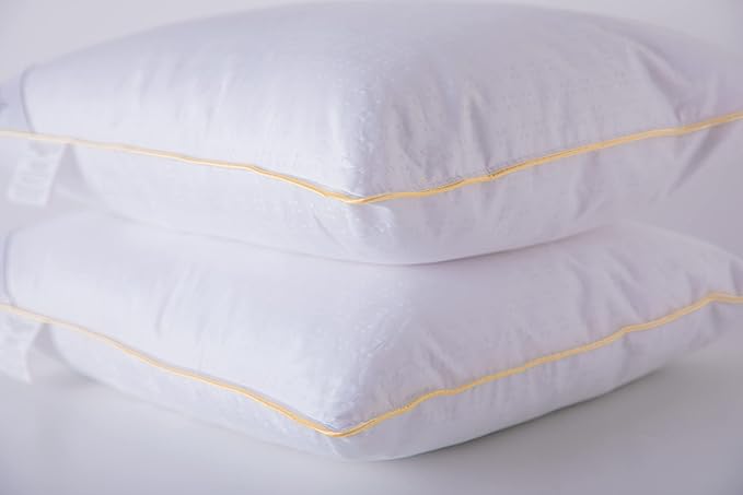King Goose Down Feather Soft Pillows One Pillow 100% Cotton Supportive Cool Bed Pillows for Back Side Stomach Sleepers