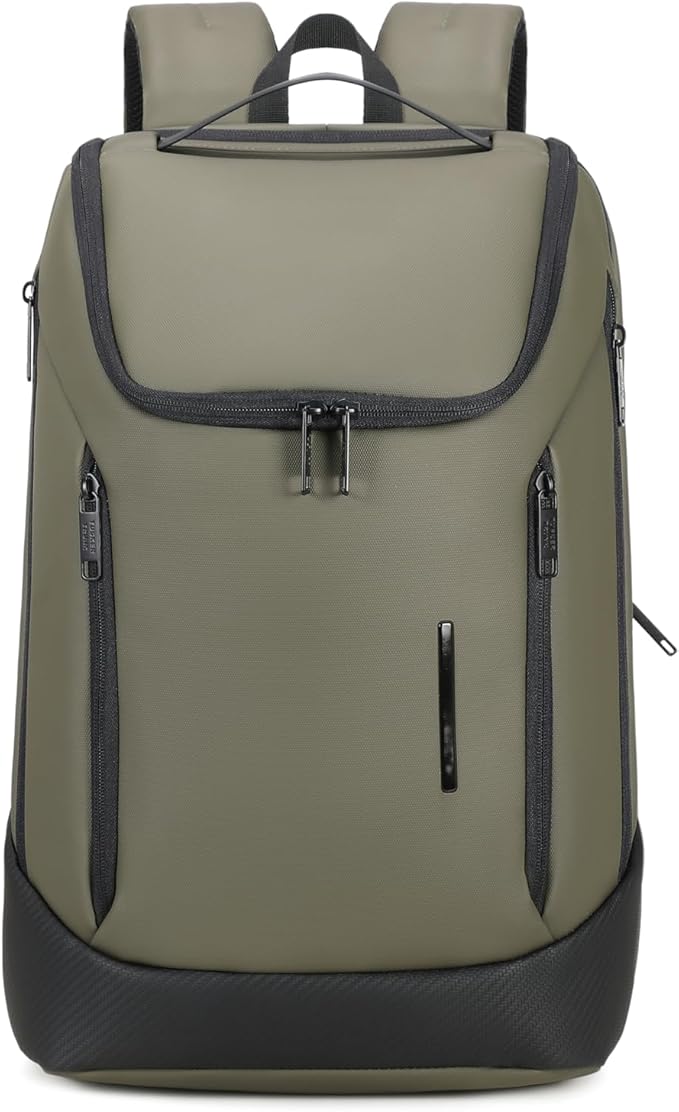 Shockproof Waterproof Laptop Backpack, 17-Inch Anti-Scratch Travel Backpack with Large Storage(Black/Gray/Green) (Olive green)