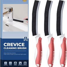 Crevice Cleaning Brushes, Scrub Brush for Hard to Reach Small Space, Home Essentials, Cleaning Supplies, Cleaning Tools for Household Use, Bathroom, Shower, Kitchen, Toilet, Window (3, Red)