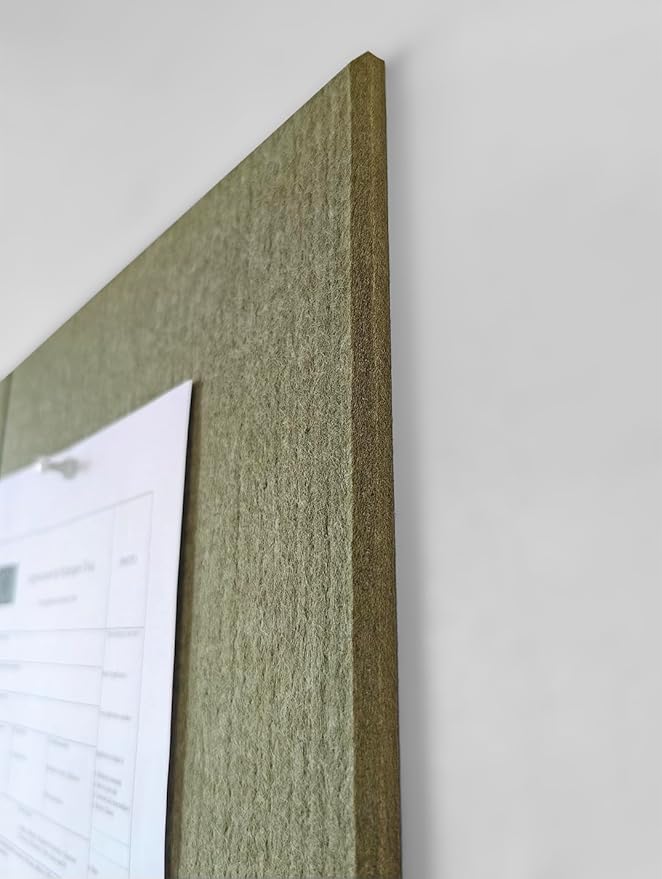 Green Bulletin Board | Cork Boards for Walls | Felt Cork Board for Office, Home & Classroom | Green Office Classroom Supplies | Felt Wall Tiles (12-Pack) | Olive