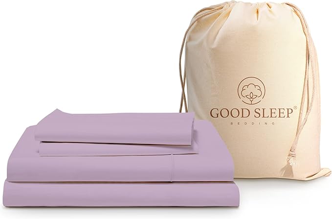 4 Pc Lavender California King Sheet Sets, Egyptian Cotton Cal King Sheet Set for California King Bed Set, 16 Inch Deep Pocket Cal King Bed Sheets - 1 Fitted Sheet,1 Flat Sheet & 2 Pillow Case GoodSleepBedding