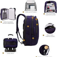 Knack Small Series 2 Laptop Backpack Fits up to 16 Inch Laptops - Knack Bags Carry-On Backpack, TSA Approved, Expandable Travel Backpacks With 2 Day Outfit Capacity, Berry Blue