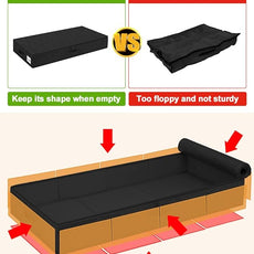 punemi Under Bed Storage Containers, 4.5 Inches Tall Low Profile Underbed Clothes Storage Organizer Bin with Sturdy Side & Bottom, Use as Shallow Dorm Storage Under Bed, Flat Clothes Organizer, Black