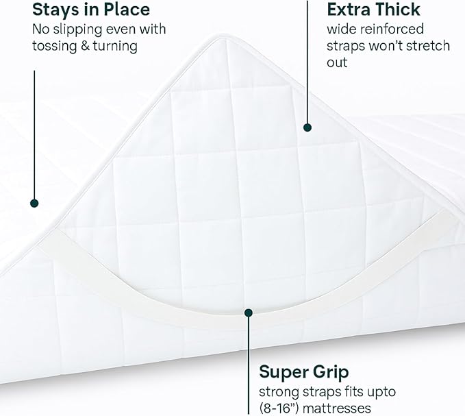 COTTONPASSION Washable Underpads Queen Size 60'' x 80'' - Waterproof Reusable Heavy Absorbency Incontinence Bed Pads with Straps - Bedwetting Mattress Protector for Adults, Kids, Elderly and Pets