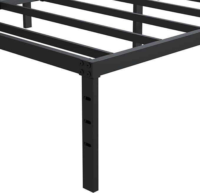 California King Bed Frames No Box Spring Needed, 14 Inch Heavy Duty Metal Platform Support Up to 3000 lbs with Steel Slat, Easy Assembly, Noise Free, Black