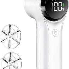 Fabric Shaver, Electric Lint Remover, Rechargeable Lint Shaver, Household Essentials for Clothes, Upholstery, Furniture, Sweater Defuzzer to Remove Pilling, Battery Operated, White