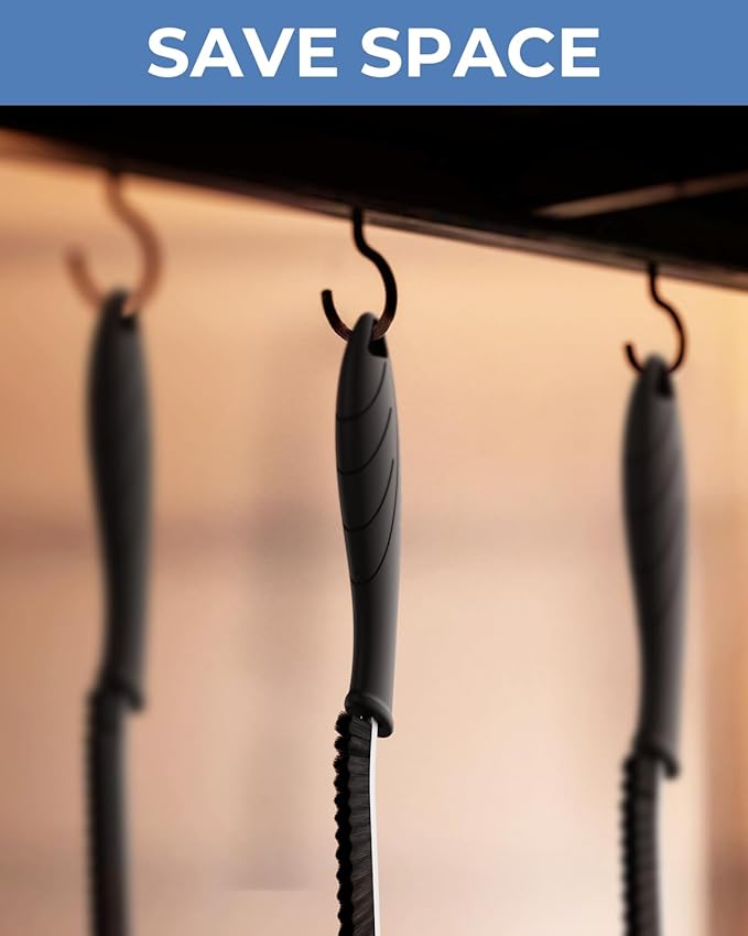 Crevice Cleaning Brushes, Cleaner Scrub Brush Tool for Hard to Reach Tight Space, Home Essentials, Serrated Scrub Brushes, Cleaning Supplies for Shower, Bathroom, Kitchen, Toilet (2, Black)