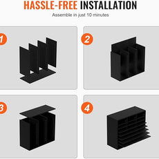 VEVOR Literature Organizers, 24 Compartments Office Mailbox with Adjustable Shelves, Wood Literature Sorter 29x12x24.4 inches for Office, Home, Classroom, Mailrooms Organization, EPA Certified Black