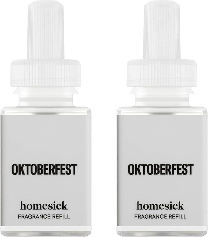 Pura & Homesick Home Scent Refill - Smart Home Air Diffuser - Up to 120-Hours of Luxury Fragrance per Refill - Home Essential - Clean & Safe Diffuser Fragrance - 2 Pack, Oktoberfest