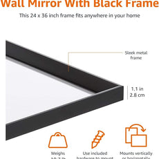 Amazon Basics Rectangular Wall Mount Mirror 24