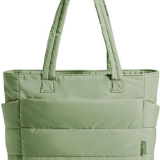 BAGSMART Tote Bag for Women, Lightweight Puffy Tote Bag with Compartments Shoulder Bag Handbag for Travel, Work, Gym