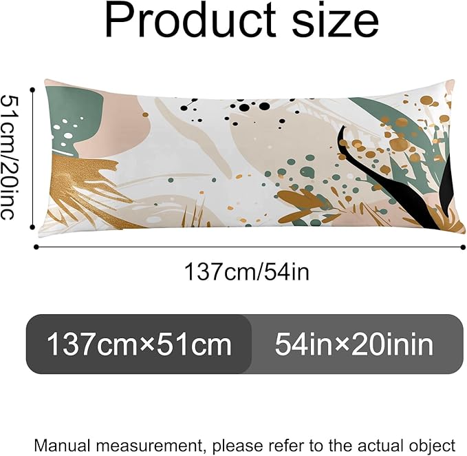 Microfiber Body Pillow Cover with Hidden Zipper,Comfortable Fabric,Floral Print Pattern Body Pillow Case,Lightweight and Breathable,The Size is 20 "X 54"(Flower-17)