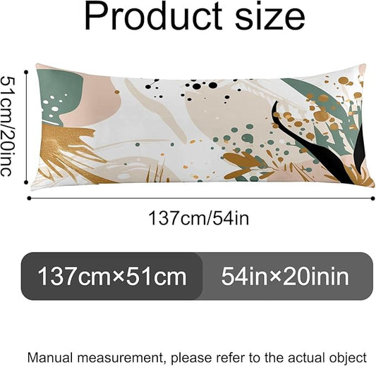 Microfiber Body Pillow Cover with Hidden Zipper,Comfortable Fabric,Floral Print Pattern Body Pillow Case,Lightweight and Breathable,The Size is 20 "X 54"(Flower-17)