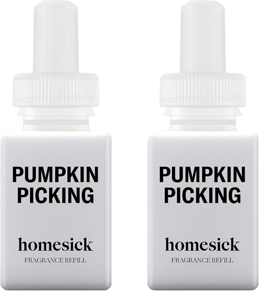 Pura & Homesick Home Scent Refill - Smart Air Diffuser - Up to 120-Hours of Luxury Fragrance per Refill - Home Essential - Clean & Safe Diffuser Fragrance - 2 Pack, Pumpkin Picking